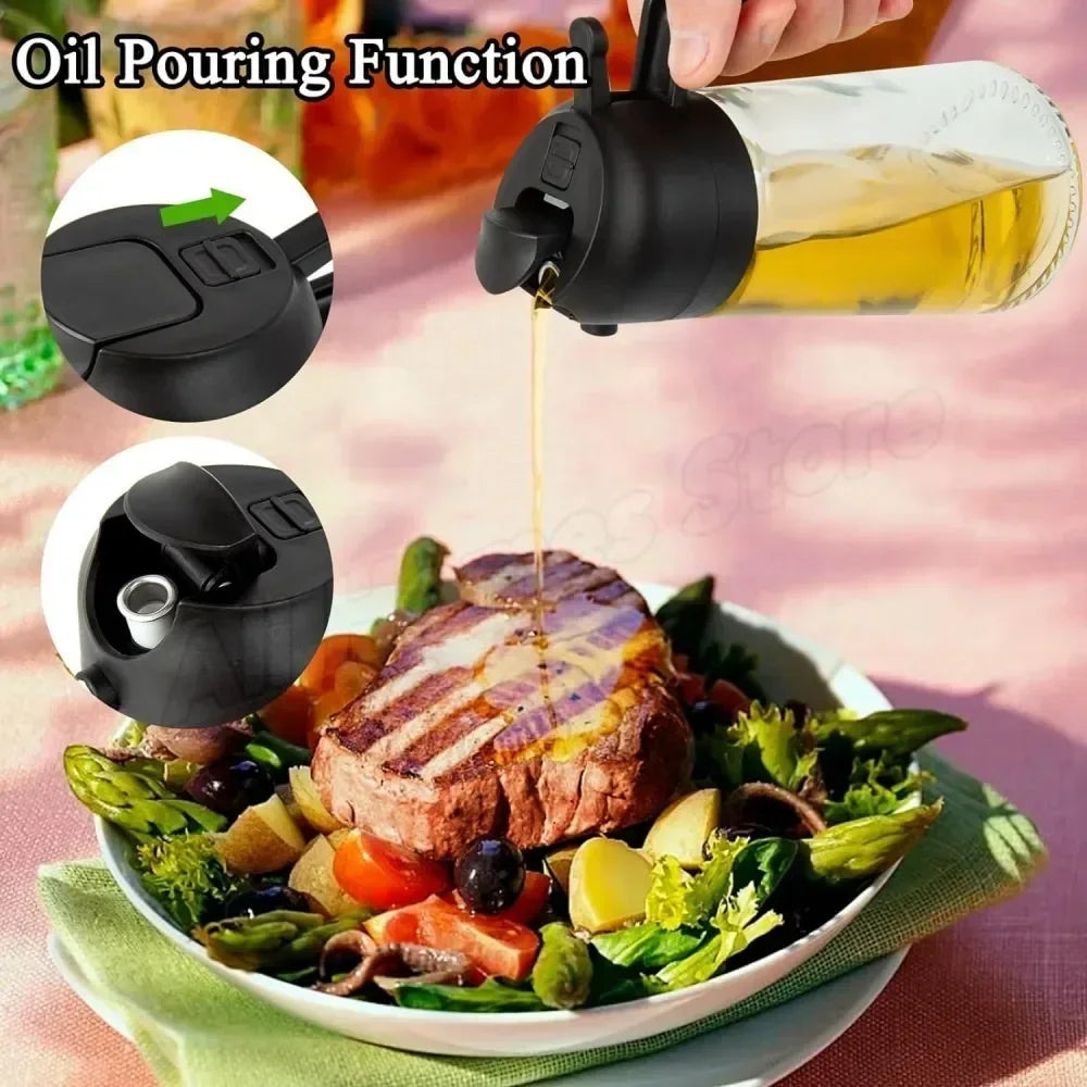 "Electrochic™ 2In1 Olive Oil Dispenser – 500Ml Spray Bottle For Cooking & BBQ In Pakistan."