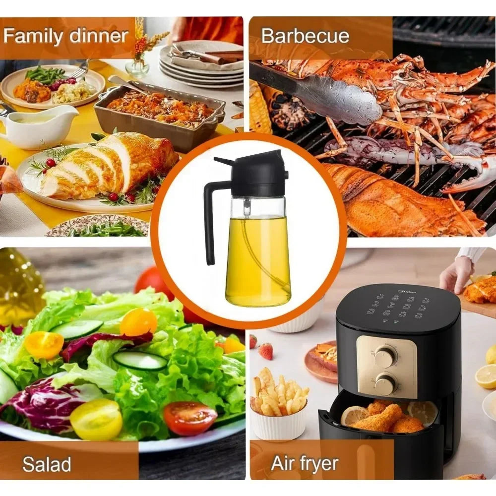 "Electrochic™ 2In1 Olive Oil Dispenser – 500Ml Spray Bottle For Cooking & BBQ In Pakistan."